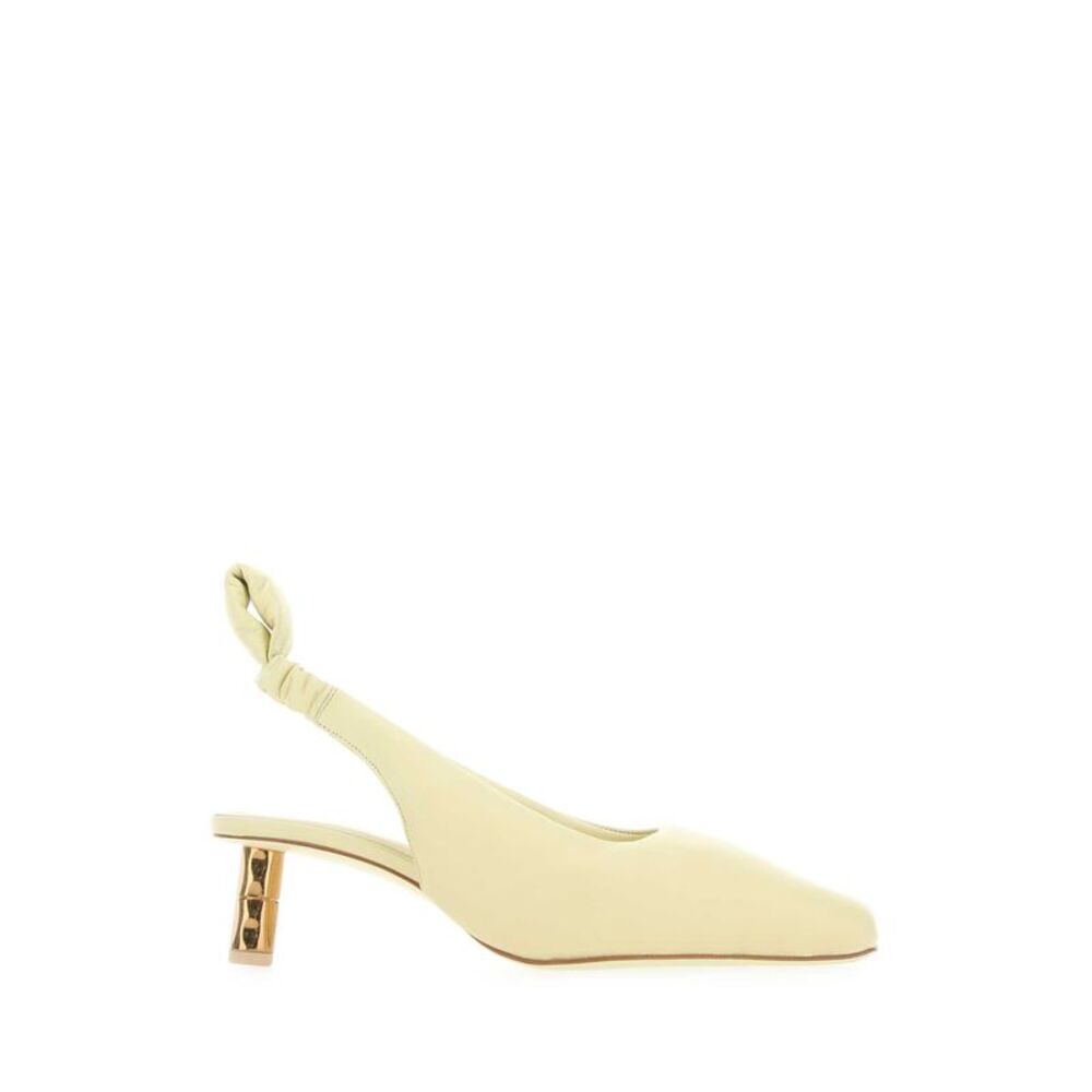 Boyy Women Pastel Yellow Nappa Leather Puffy Pumps